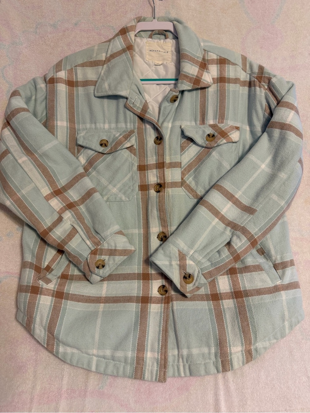 Aeropostale White Quilted Jacket Lining with Beige Label